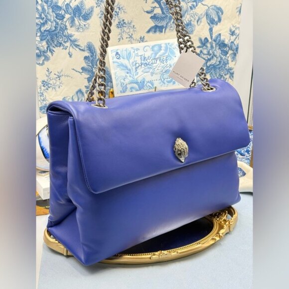 🆕 KURT GEIGER LONDON 🧿 NWT XXL Kew Leather Bag, Deep Blue - Picture 5 of 15